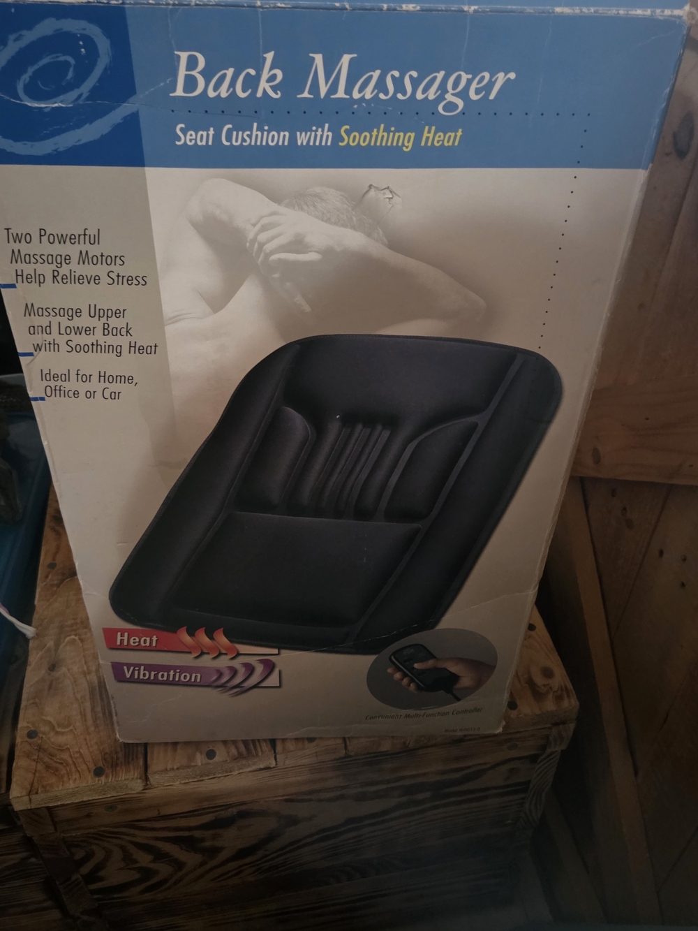 Back Massager Seat Cushion with Soothing Heat - Black